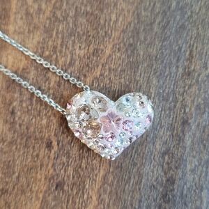 Swarovski ALANA RETIRED Silver Baby Pink Heart Necklace